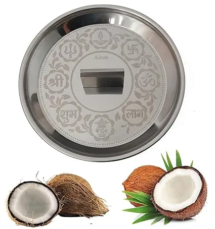 Aicon Heavy Duty Coconut Breaker Plate for Easy to Break Coconut with Stainless Steel Breaking